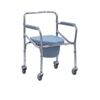 كرسي حمام قابل للطي KY2696 مع عجلات وقصرية مقاس 46