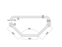 مقبض حمام Sbase FS-117 أبيض معدني مقاوم للصدأ طول...
