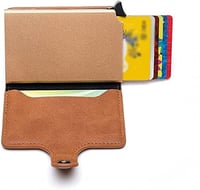 جلد بني لل رجال - محفظة للبطاقات والهويات