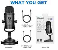 ميكروفون PM500 مع منفذ USB من بويا مع كيبل USB-A و...