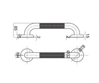 مقبض حمام ستانلس Sbase SB-105 | سطح مخرش 3.2 سم مق...