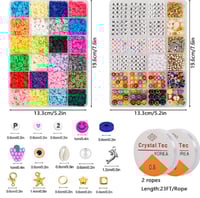 6000 قطعة من خرز طين دائري مسطح مع 900 قطعة من هيش...