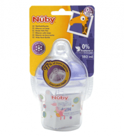 زجاجة رضاعة واسعة العنق Nuby سعة 180 مل مضادة للمغ...