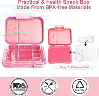 علبة طعام مقسمة 4/6 حجرات، حجم مثالي ومقاومة للتسر...