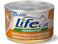 طعام قطط لايف كات فيليه دجاج وسمك أبيض 150 غ علبة...