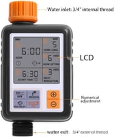 مؤقت ري اوتوماتيك للري في الخارج بشاشة عرض كبيرة و...