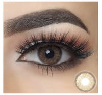 عدسات لاصقة ملونة بنية من فريش جو بدائرة كبيرة عبو...