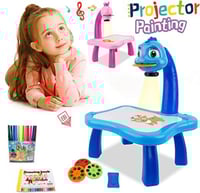 طاولة بجهاز عرض للرسم من كيتي، لعبة بعارض للاشكال...
