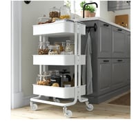 عربة تخزين منزلية RÅSKOG ثلاث طبقات بعجلات سريعة أ...