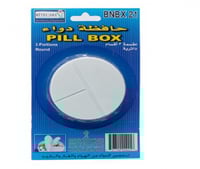 علبة حبوب دائرية BNBX21 3 أقسام | غطاء أبيض محكم ل...