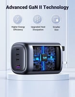يوجرين PD100W شاحن سريع 4 منافذ GaN USB C للابتوب...