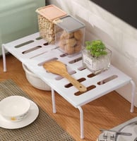 رف خزانة من يو-هوم، منظم رف تخزين لطاولة المطبخ قا...