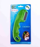 مشط قمل من BEC بأسنان معدنية طويلة ومقبض منحني قصي...