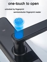 قفل باب ذكي يعمل ببصمة الاصبع، قفل باب المدخل الكت...