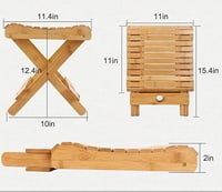 مقعد طبي قابل للطي خيزران طبيعي من غانيد 12.4 إنش