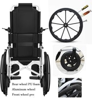 كرسي متحرك قابل للطي يدويًا للمعاقين مع مرحاض متعد...