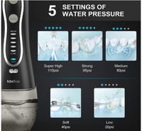 جهاز تنظيف أسنان بالماء من h2ofloss بخمسة أوضاع وس...