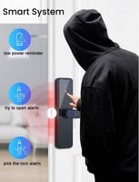 قفل باب ذكي يعمل ببصمة الاصبع، قفل باب المدخل الكت...