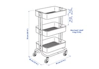 عربة تخزين منزلية RÅSKOG ثلاث طبقات بعجلات سريعة أ...