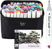 أقلام تحديد فنية من Touch بأطراف مزدوجة ومجموعة 80...