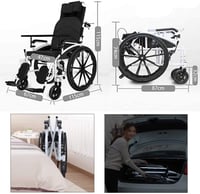كرسي متحرك قابل للطي يدويًا للمعاقين مع مرحاض متعد...