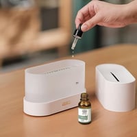 مرطب هواء وموزع زيوت عطرية جيني بتأثير اللهب LED 1...