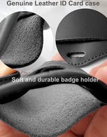 حافظة بطاقة الهوية وحبل قصير شديد التحمل بلون اسود...