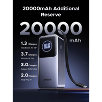 شاحن متنقل يوجرين Nexode بسلك مدمج وبمنفذ USB-C وم...