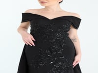 فستان سهره كريب اسود