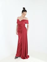 فستان سهره احمر حرير