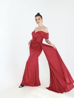 فستان سهره احمر حرير