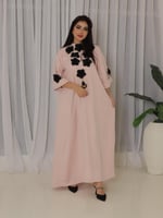 جلابيه كريب وردي