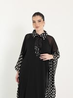 شيفون اسود منقط