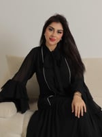 جلابيه شيفون اسود طبقات