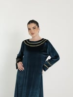 جلابيه مخمل اخضر غامق