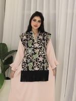 جلابية قطعتين كريب وتفته