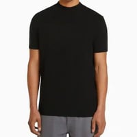 فنيلة رجالي نص كم رقبة أسود