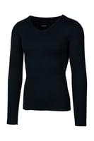 فنيلة رجالي كم طويل دائري أسود