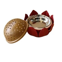 مبخرة وردة اللوتس صغير - أحمر