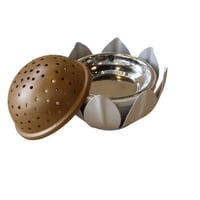 مبخرة وردة اللوتس صغير - رمادي