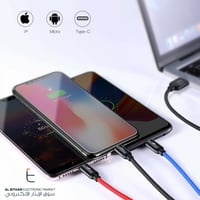 بيسوس | سلك شاحن متعدد مايكرو يو اس بي ايفون تايب...