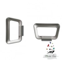 226 - مقبض ايطالي شكل مضلع فضي ( قطعتين )