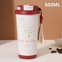 كوب حافظ للحرارة من الاستانليس ستيل سعة 500مل احمر...