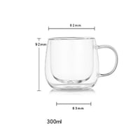 طقم كوبين قهوة زجاجي حجم - 300مل