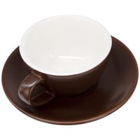 كوب قهوة مع صحن بني مطفي 200 مل