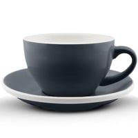 كوب قهوة سيراميك مع صحن 350 مل رمادي