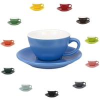 كوب قهوة مع صحن ازرق مطفي 200 مل