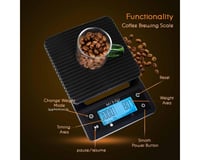 ميزان قهوة رقمي مع مؤقت لتحضير القهوة المختصة اسود