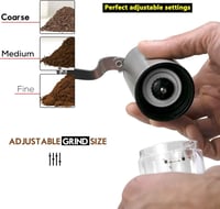 مطحنة قهوه يدوية من الستانلس ستيل و الزجاج