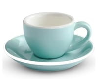 كوب قهوة مع صحن ازرق سماوي 75 مل